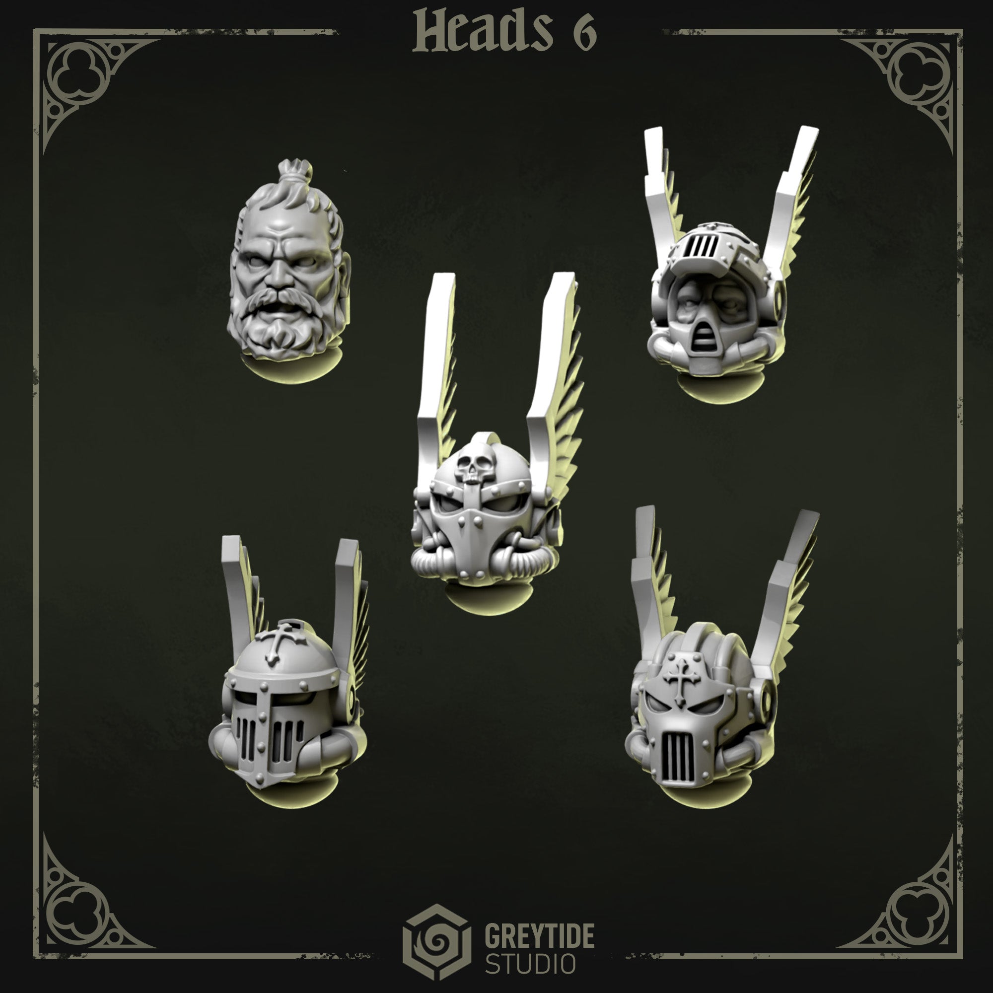 Heads & Helmets | Eternal Pilgrims | Conversion Bits For 28mm 32mm Sci-fi Marines
