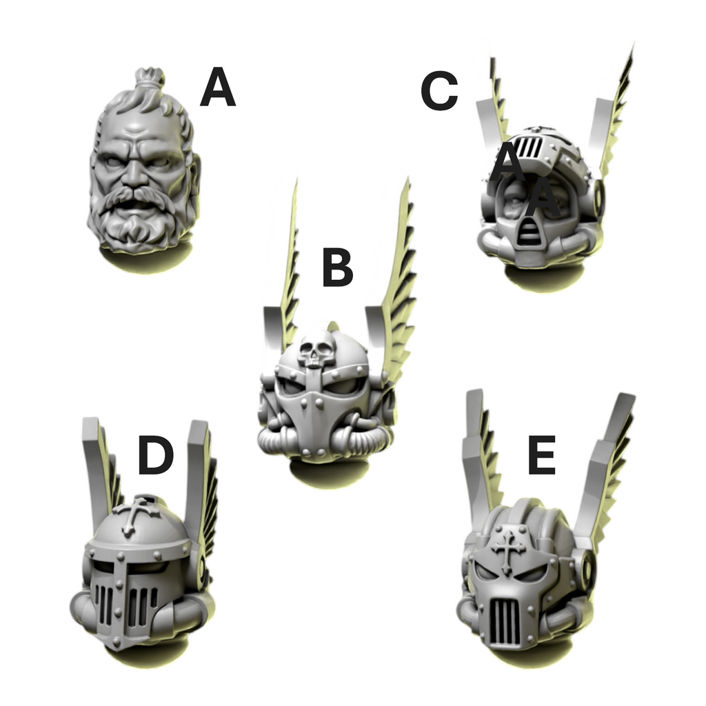 Heads & Helmets Pack 6 | Eternal Pilgrims | Conversion Bits For 28mm 32mm Sci-fi Marines