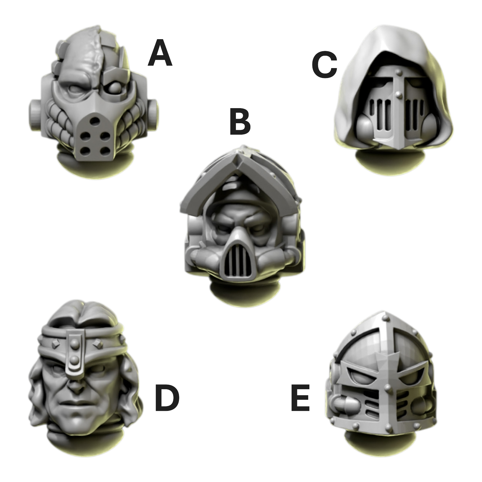 Heads & Helmets Pack 8 | Eternal Pilgrims | Conversion Bits For 28mm 32mm Sci-fi Marines