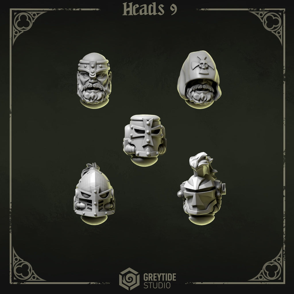 Heads & Helmets | Eternal Pilgrims | Conversion Bits For 28mm 32mm Sci-fi Marines