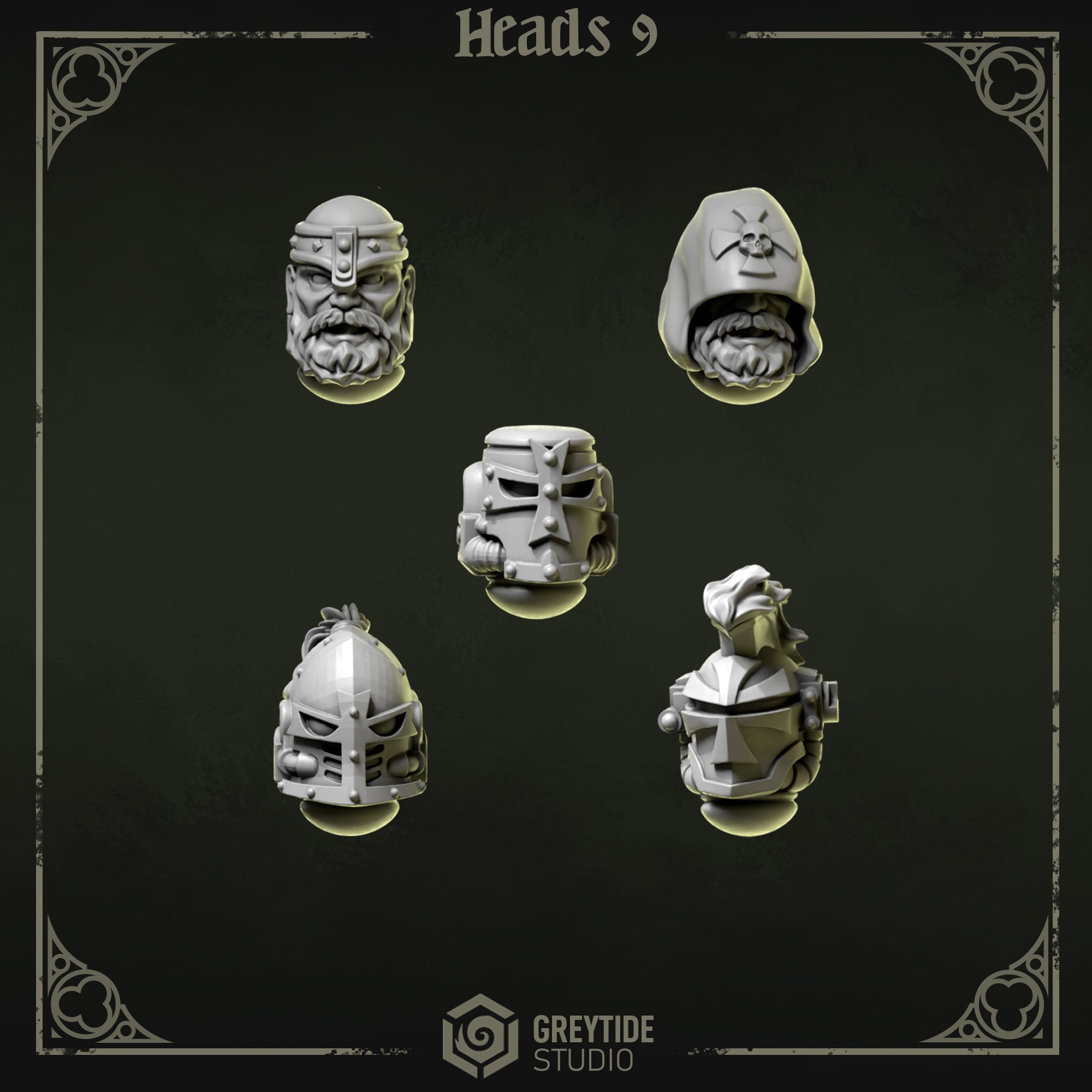 Heads & Helmets | Eternal Pilgrims | Conversion Bits For 28mm 32mm Sci-fi Marines