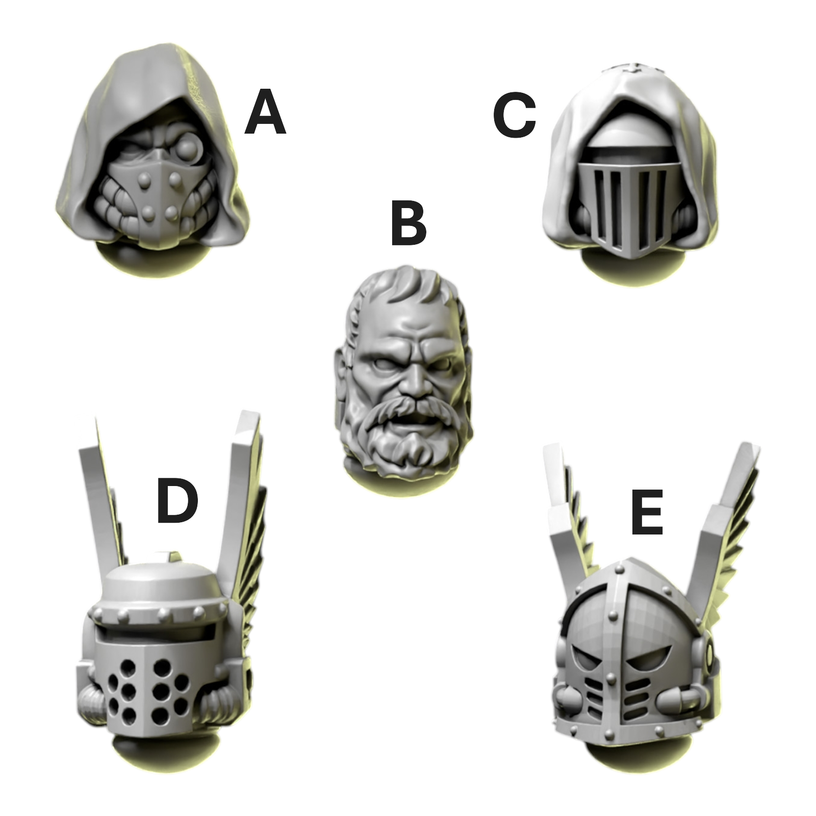 Heads & Helmets | Eternal Pilgrims | Conversion Bits For 28mm 32mm Sci-fi Marines