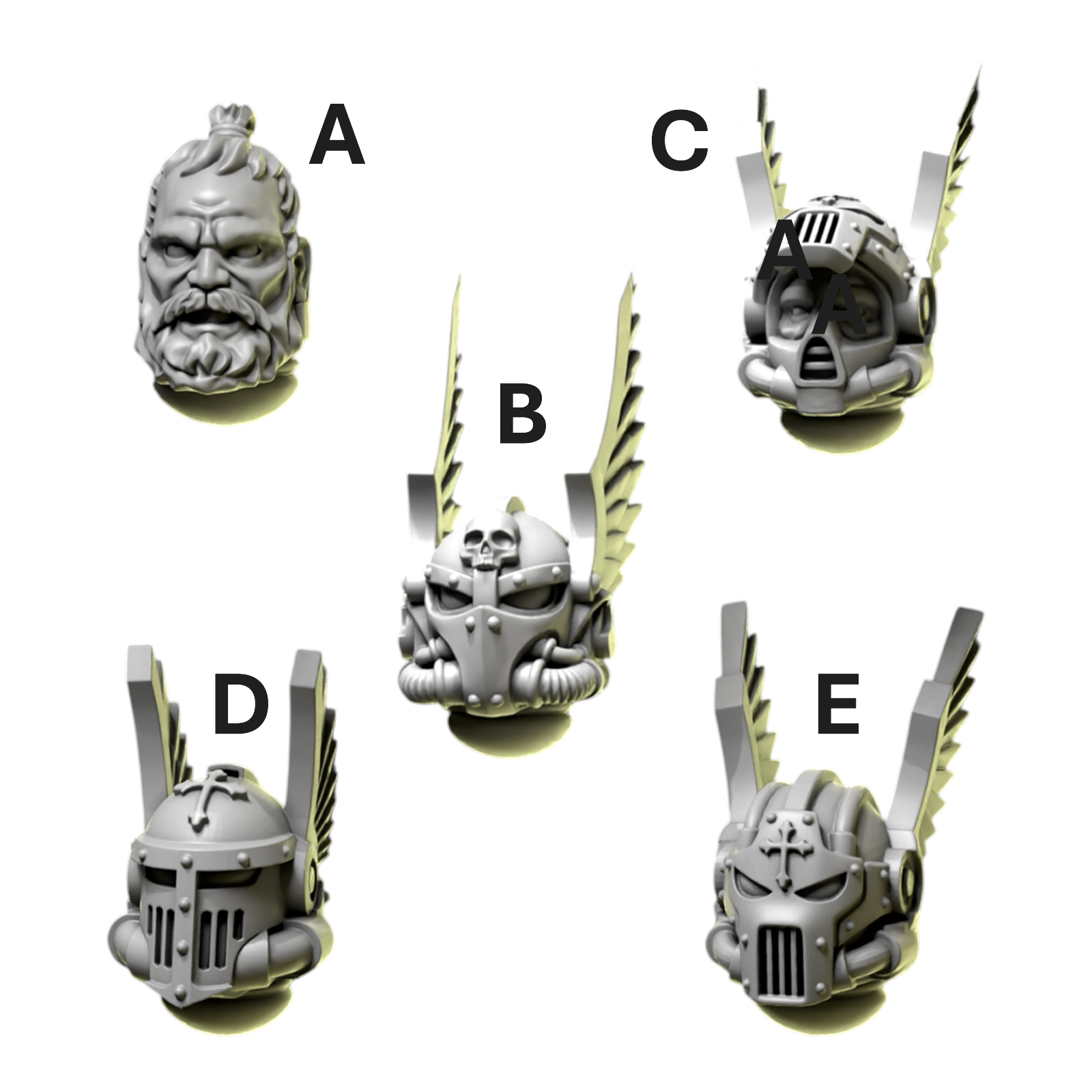 Heads & Helmets | Eternal Pilgrims | Conversion Bits For 28mm 32mm Sci-fi Marines