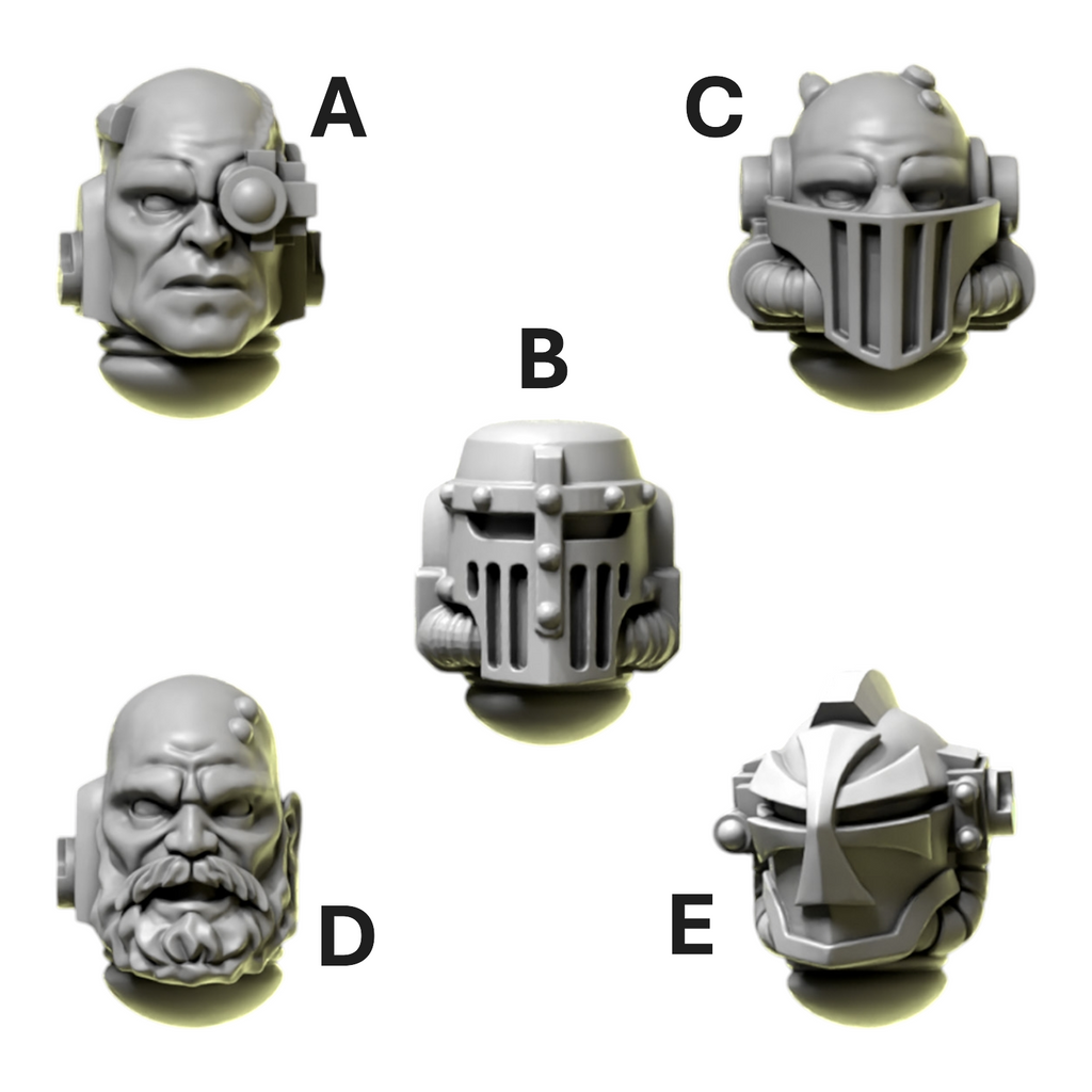 Heads & Helmets | Eternal Pilgrims | Conversion Bits For 28mm 32mm Sci-fi Marines