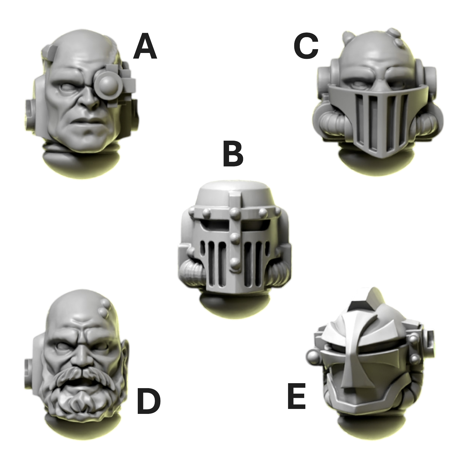 Heads & Helmets | Eternal Pilgrims | Conversion Bits For 28mm 32mm Sci-fi Marines