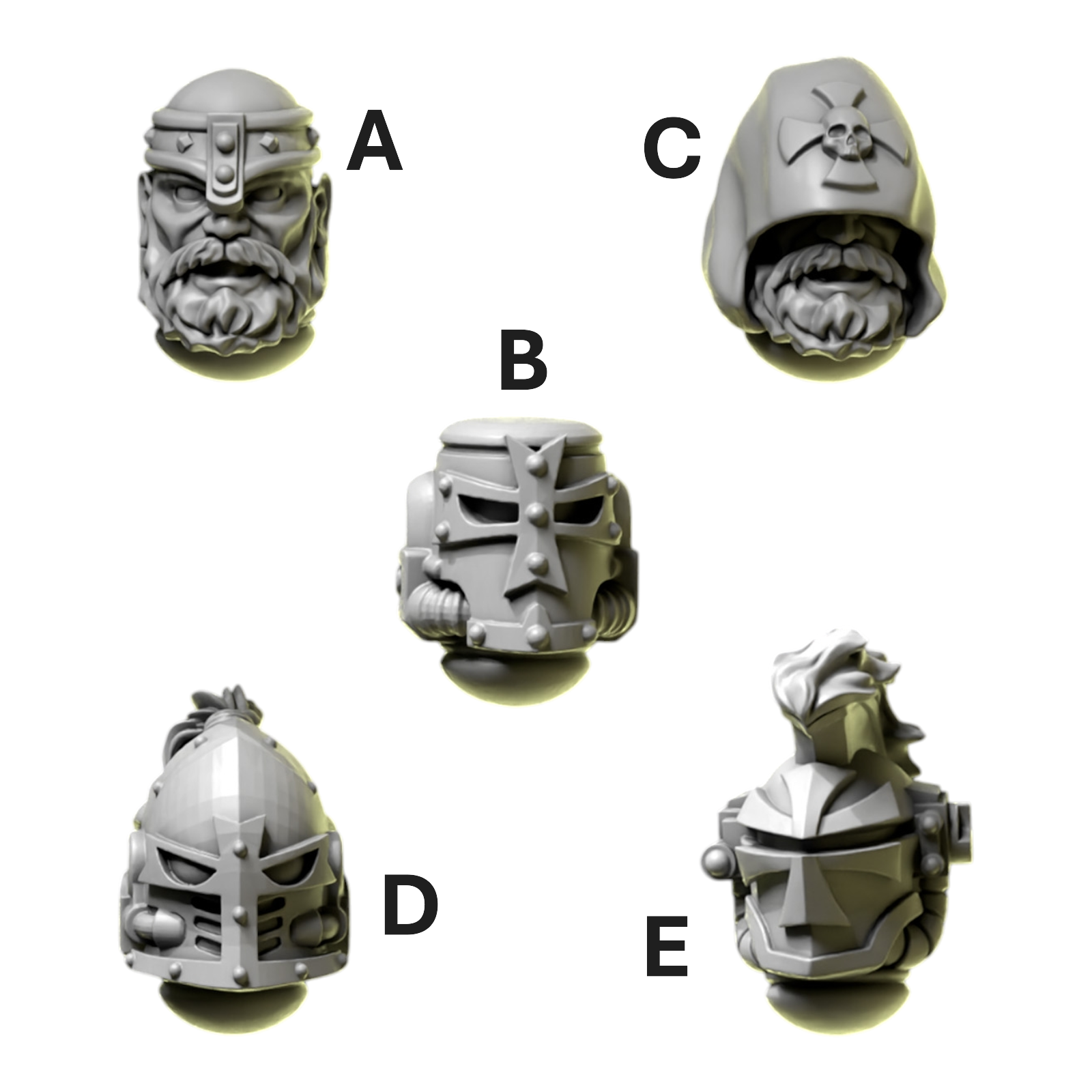 Heads & Helmets | Eternal Pilgrims | Conversion Bits For 28mm 32mm Sci-fi Marines