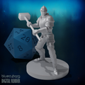 Helmed Great Weapon Fighter with Maul 28mm Scale Miniature