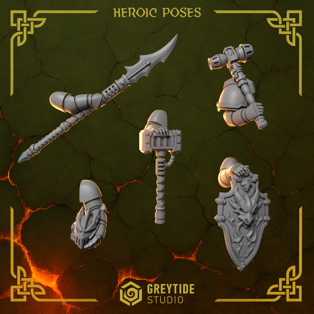 Hero Pose Arms Anvil Wardens Conversion Bits For 28mm 32mm Sci-fi Space Knights