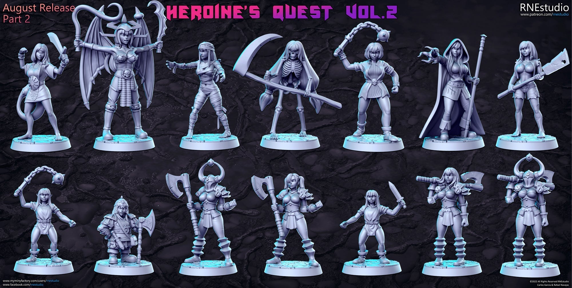Heroine's Quest Vol 2 Miniatures (Full Set) | Fantasy Miniature | RN Estudio