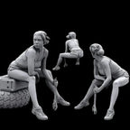 1/35 Female Vehicle Rider Resin Figure | Off-Road Mechanic