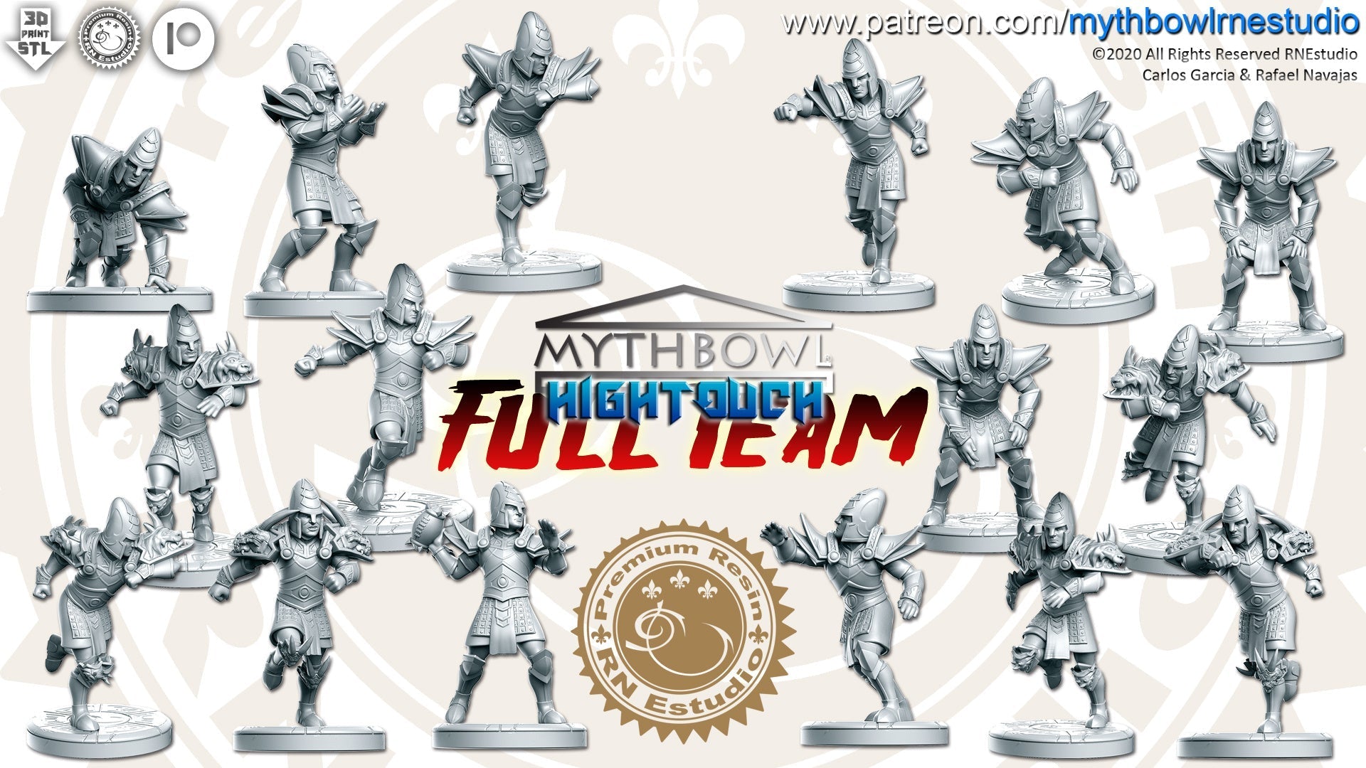 Hightouch Miniatures (Full Team) | Mythbowl | Fantasy Miniature | RN Estudio