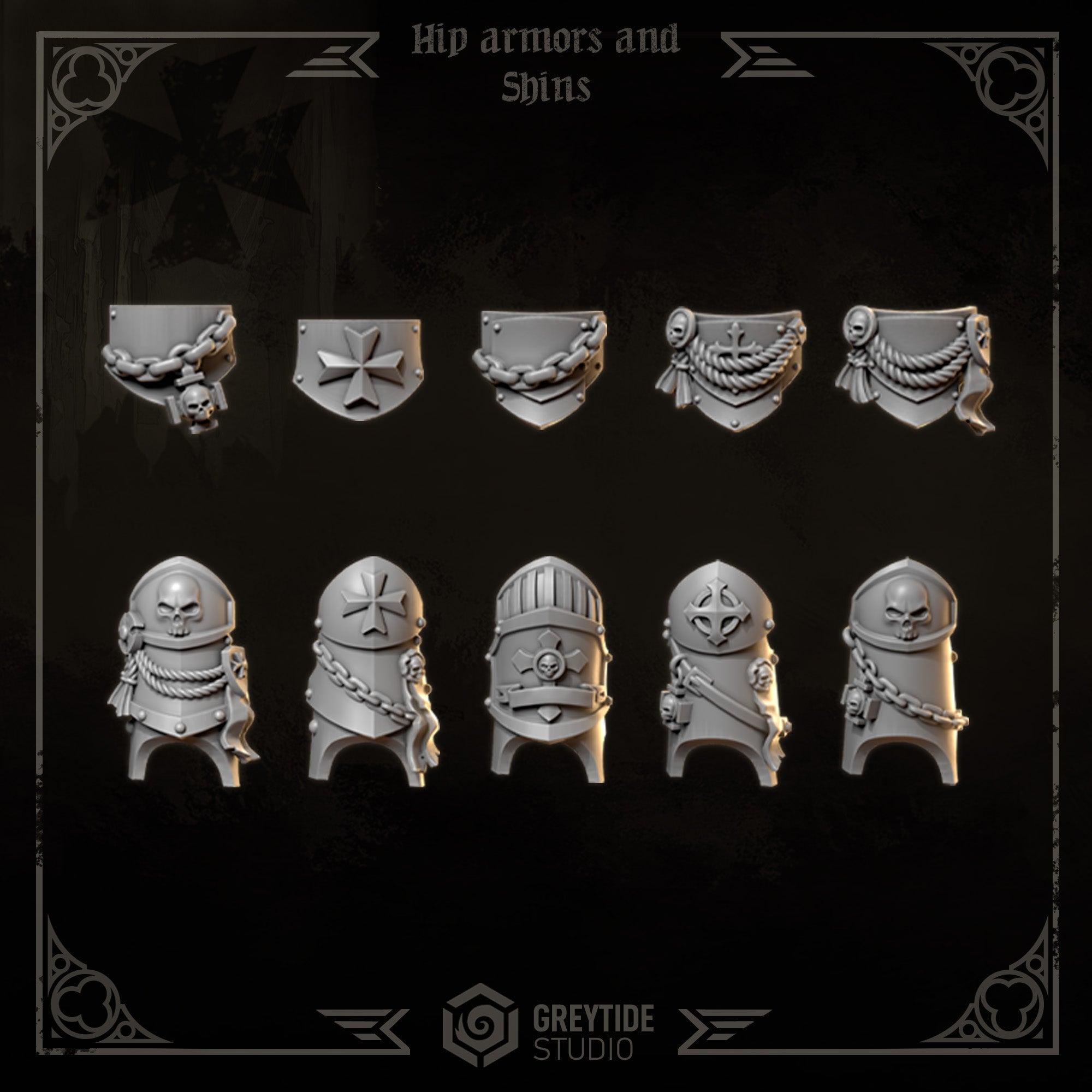 Armour Greaves & Accessories | Eternal Crusaders | Conversion Bits For 28mm 32mm Sci-fi Marines
