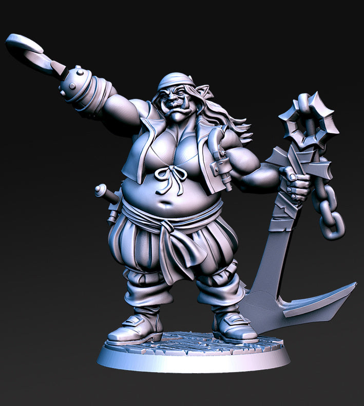 Ogre Pirate Hooks | Sailing the Seas | Fantasy Miniature | RN Estudio