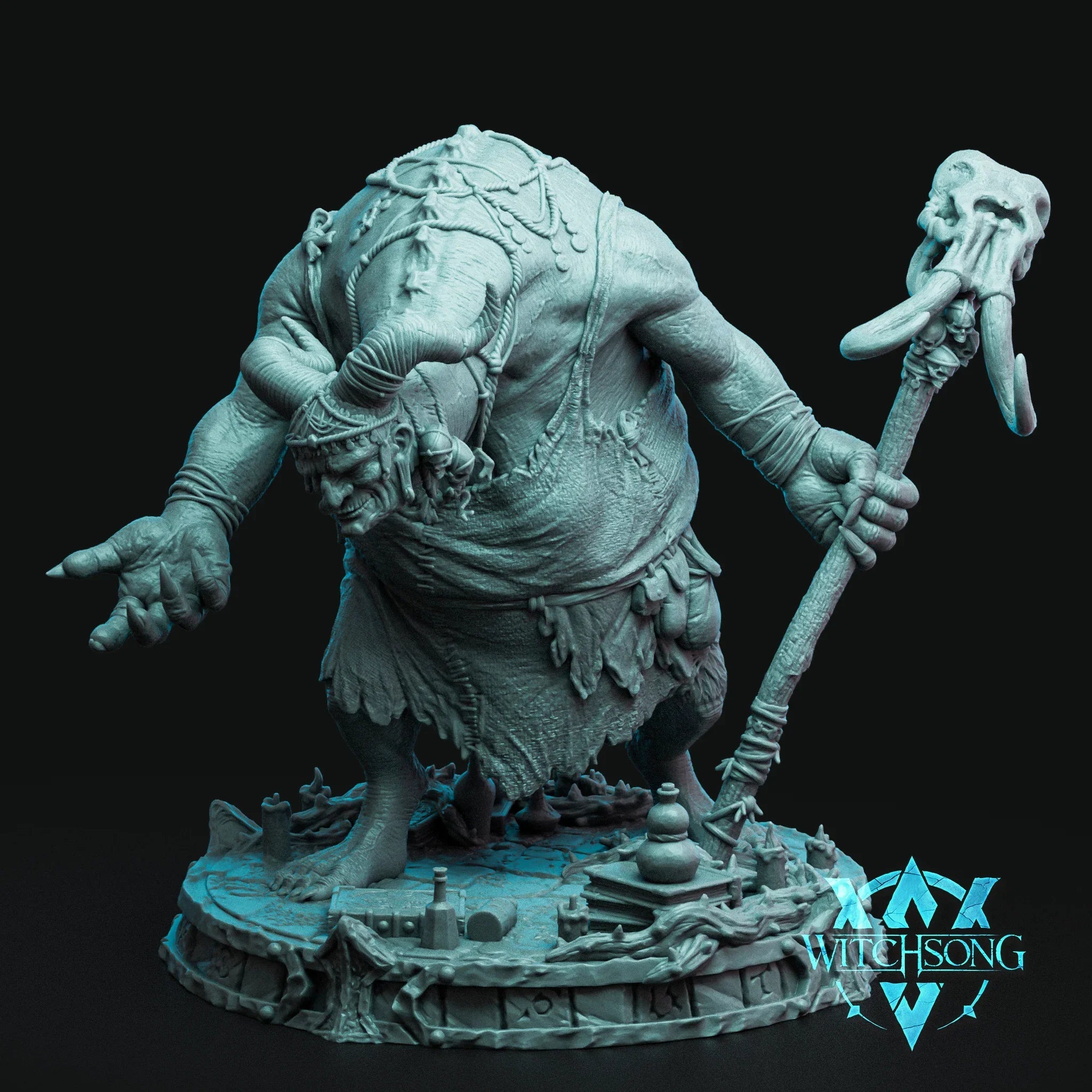 The Horned Witch | 12K Resin Miniature with Base for D&D, Warhammer AOS & RPGs