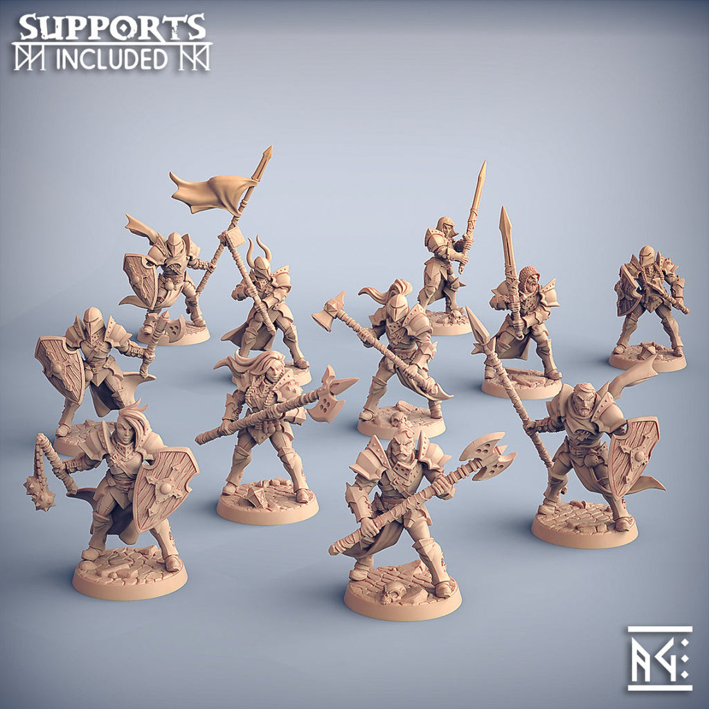 Human Fighters Guild Miniatures (Full Set) | Fantasy D&D Miniature | Artisan Guild
