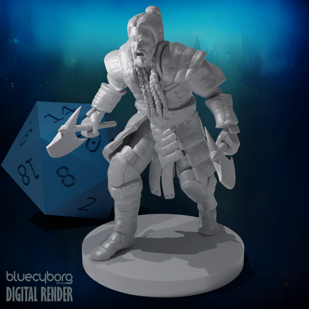 Human Male Barbarian 5 28mm Scale Miniature