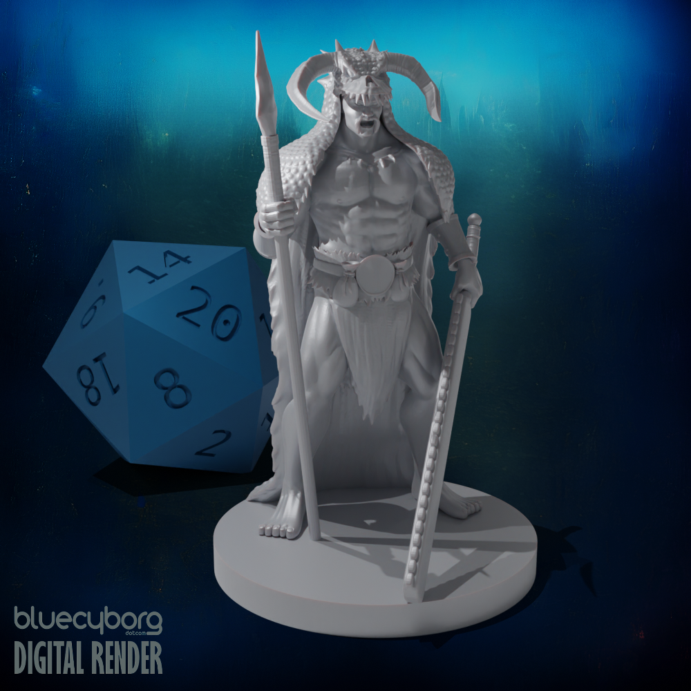 Human Male Barbarian 6 28mm Scale Miniature