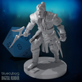 Human Male Barbarian Duel Wielding Mambele 28mm Scale Miniature