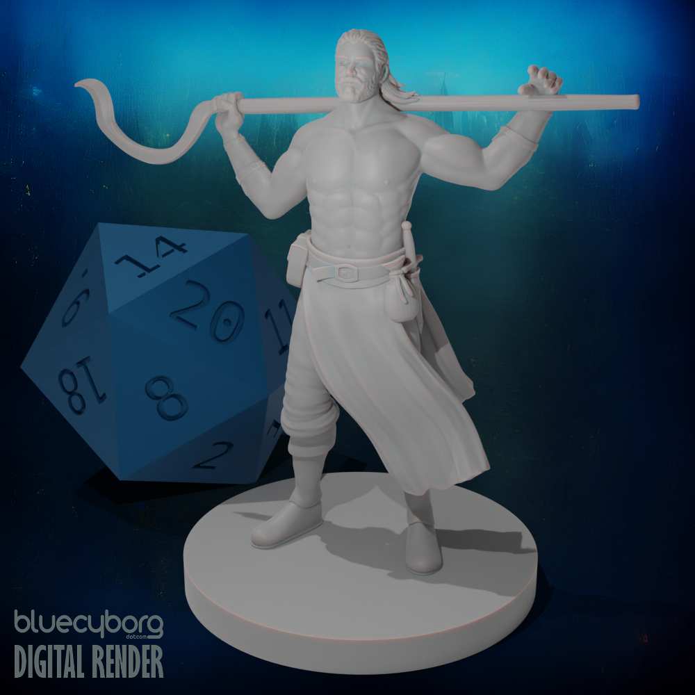 Human Male Druid 4 28mm Scale Miniature