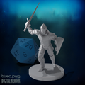 Human Male Fighter Charging 28mm Scale Miniature