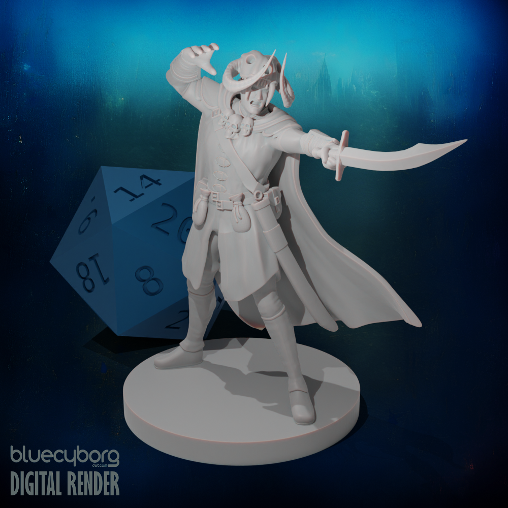 Human Male Warlock of the Fiend 28mm Scale Miniature