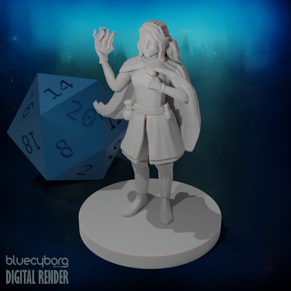 Human Sorceress with Fire Spell 28mm Scale Miniature