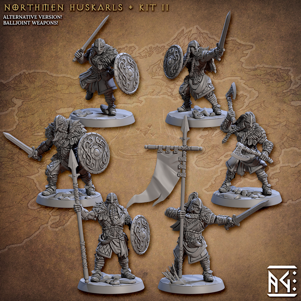 Norseman Huskarl Miniatures | Skutagaard Northmen Saga | Fantasy D&D Miniature | Artisan Guild