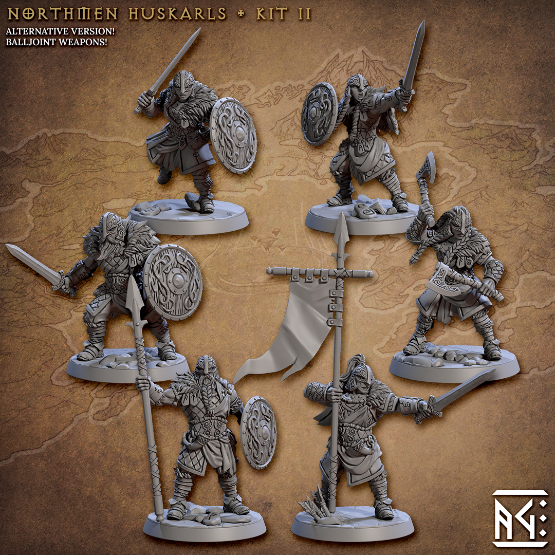 Norseman Huskarl Miniatures | Skutagaard Northmen Saga | Fantasy D&D Miniature | Artisan Guild