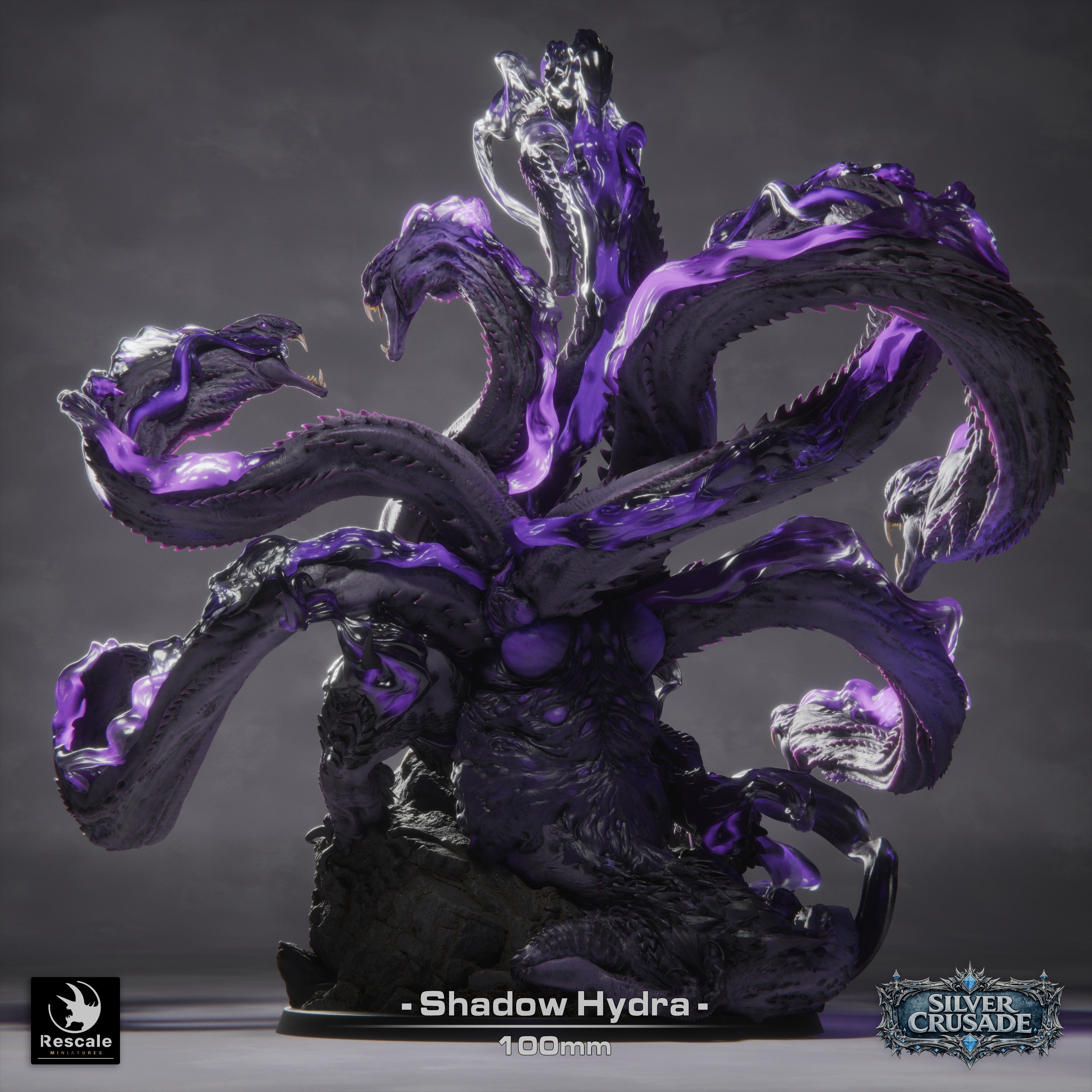 🌑 Shadow Hydra | 12K Resin 100mm Multi-Headed Horror for D&D & RPGs 🐍