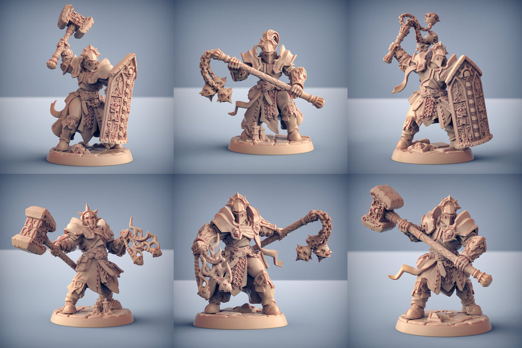 Knight Templar w/ Helmet Miniatures | Requiem Brotherhood | Fantasy D&D Miniature | Artisan Guild