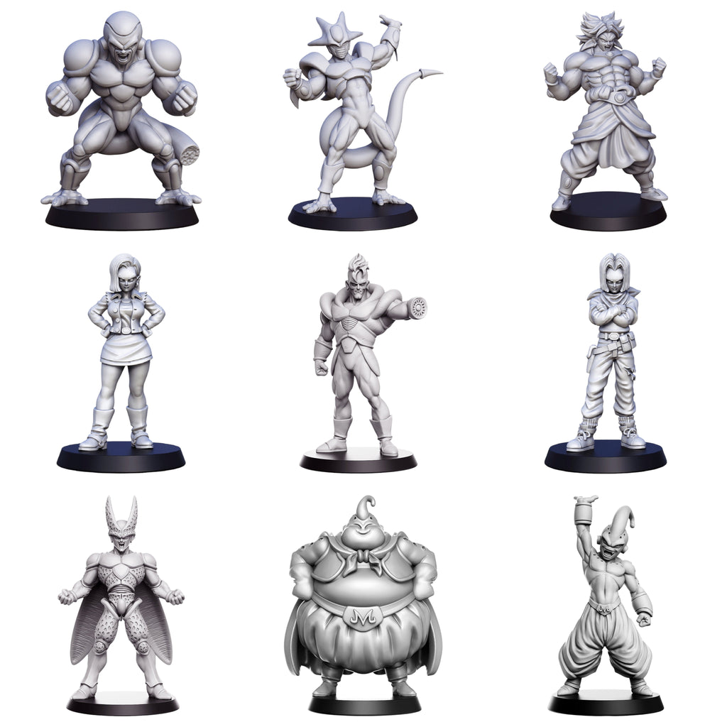 Anime Villian Miniatures | Dragon Fighters | Fantasy Miniature | RN Estudio