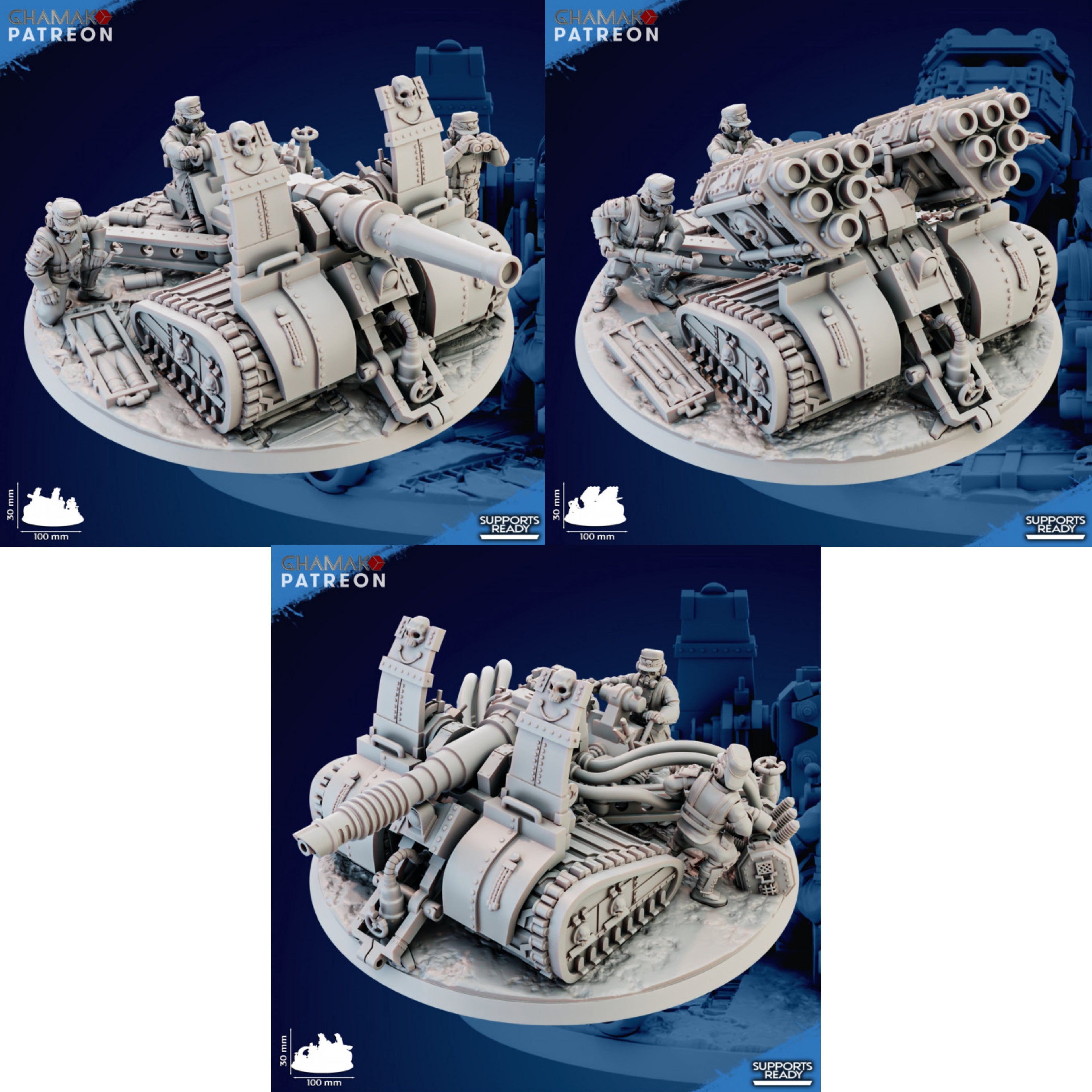 Trencher Iron Korps Field Artillery Miniatures | Imperial Soldiers | Grimdark Proxy Miniature | Ghamak