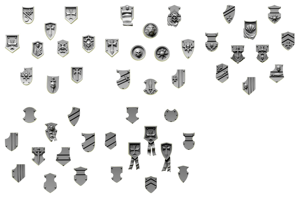 Shoulder Heraldry Shields | Eternal Pilgrims | Conversion Bits For 28mm 32mm Sci-fi Marines