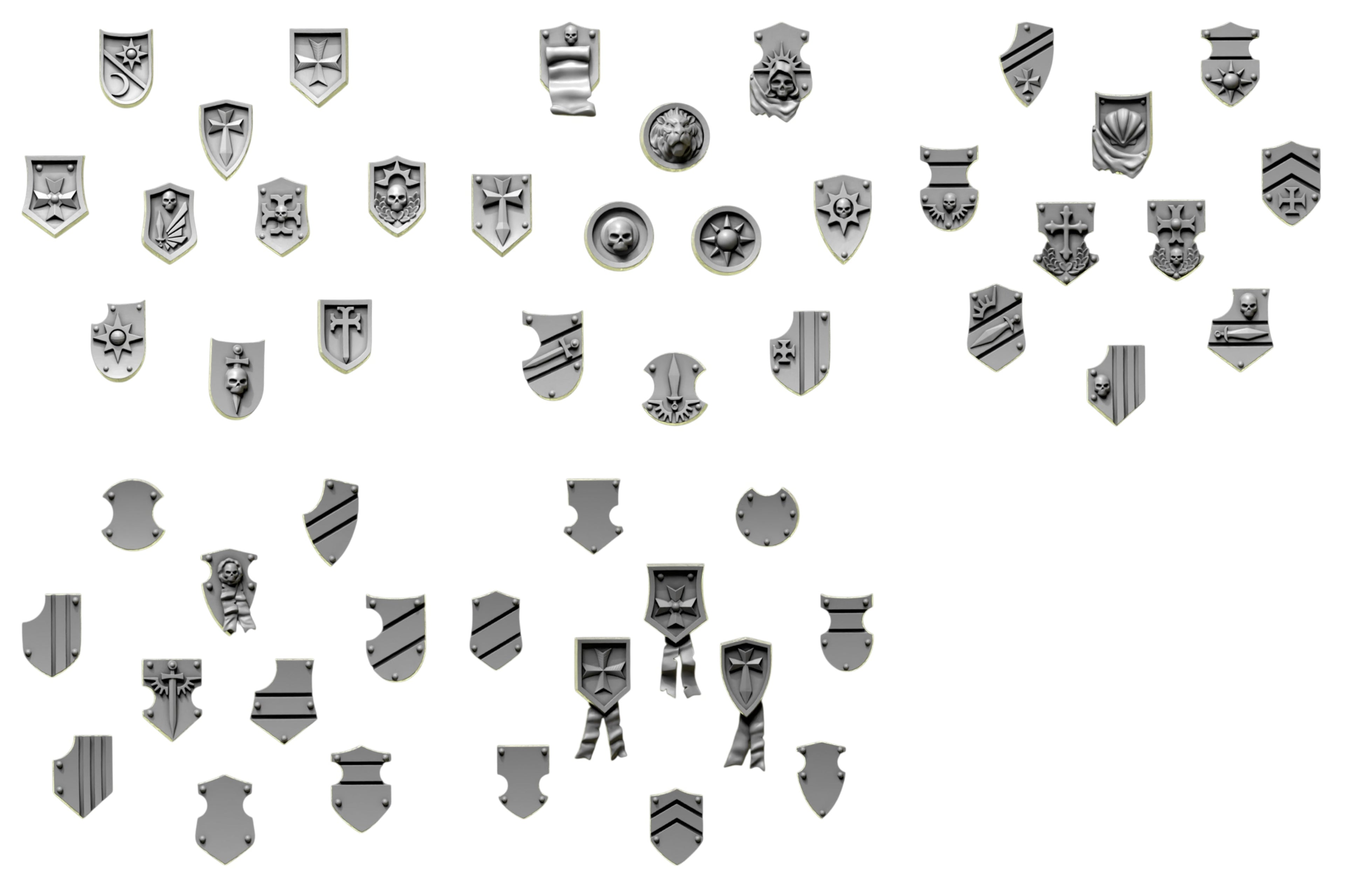 Shoulder Heraldry Shields | Eternal Pilgrims | Conversion Bits For 28mm 32mm Sci-fi Marines