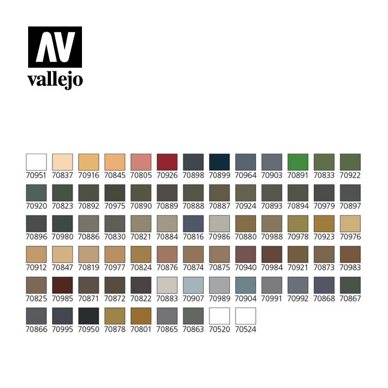 Vallejo Model Color Military Range Box Set (72 colours + 3 brushes + carry case)