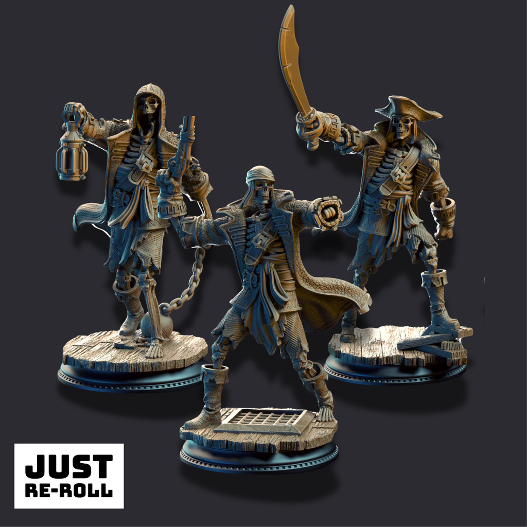 Undying Scallywags – Crew of the Damned Galleon - 3D Printed Undead Monster Miniatures