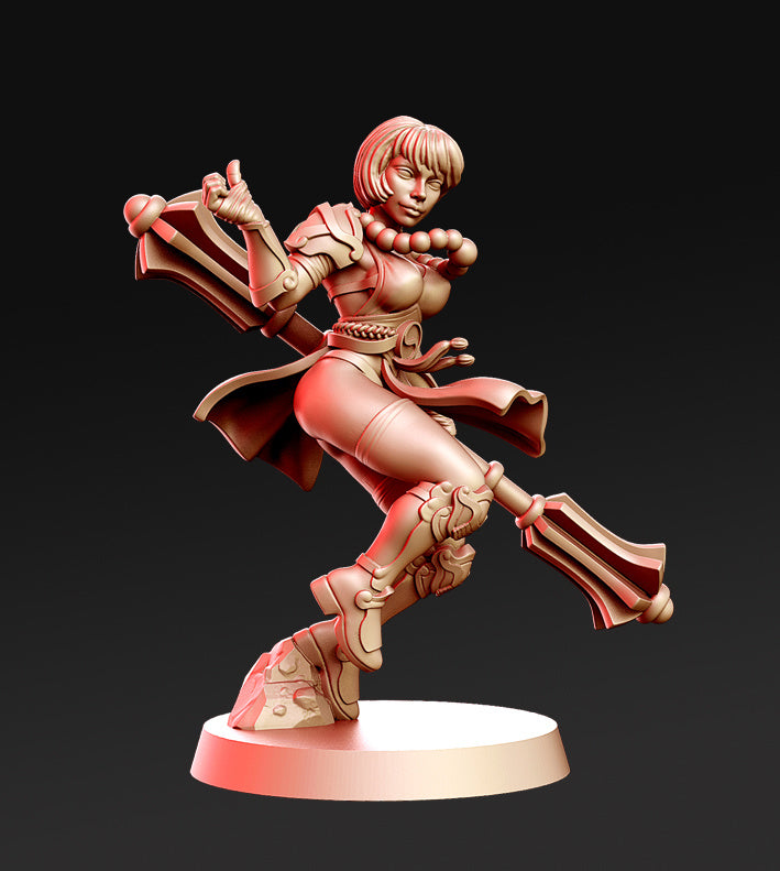 Fighter Jina | Way to Glory Blood and Sand | Fantasy Miniature | RN Estudio