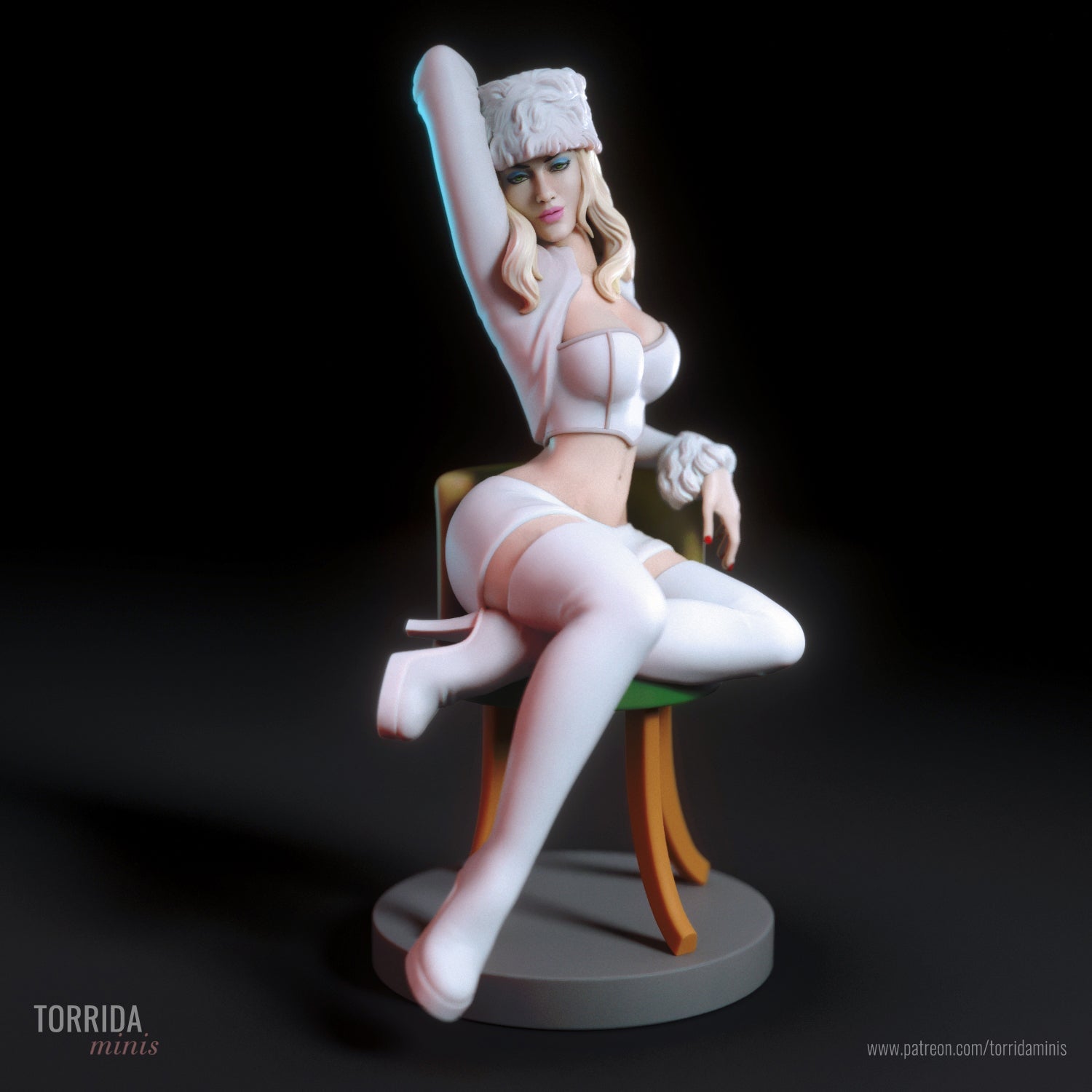 Katya | Pin-Up Statue Fan Art Miniature Unpainted | Torrida Minis