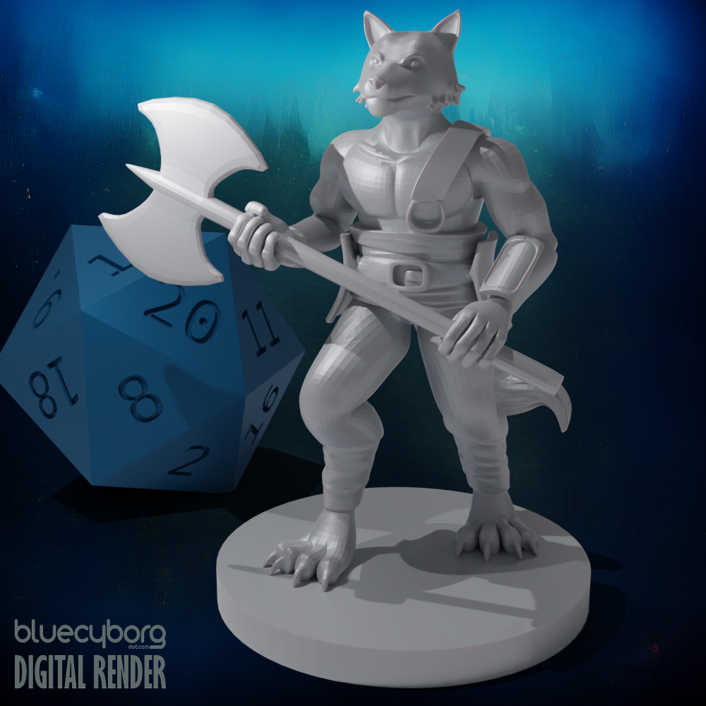 Kitsune Barbarian 28mm Scale Miniature