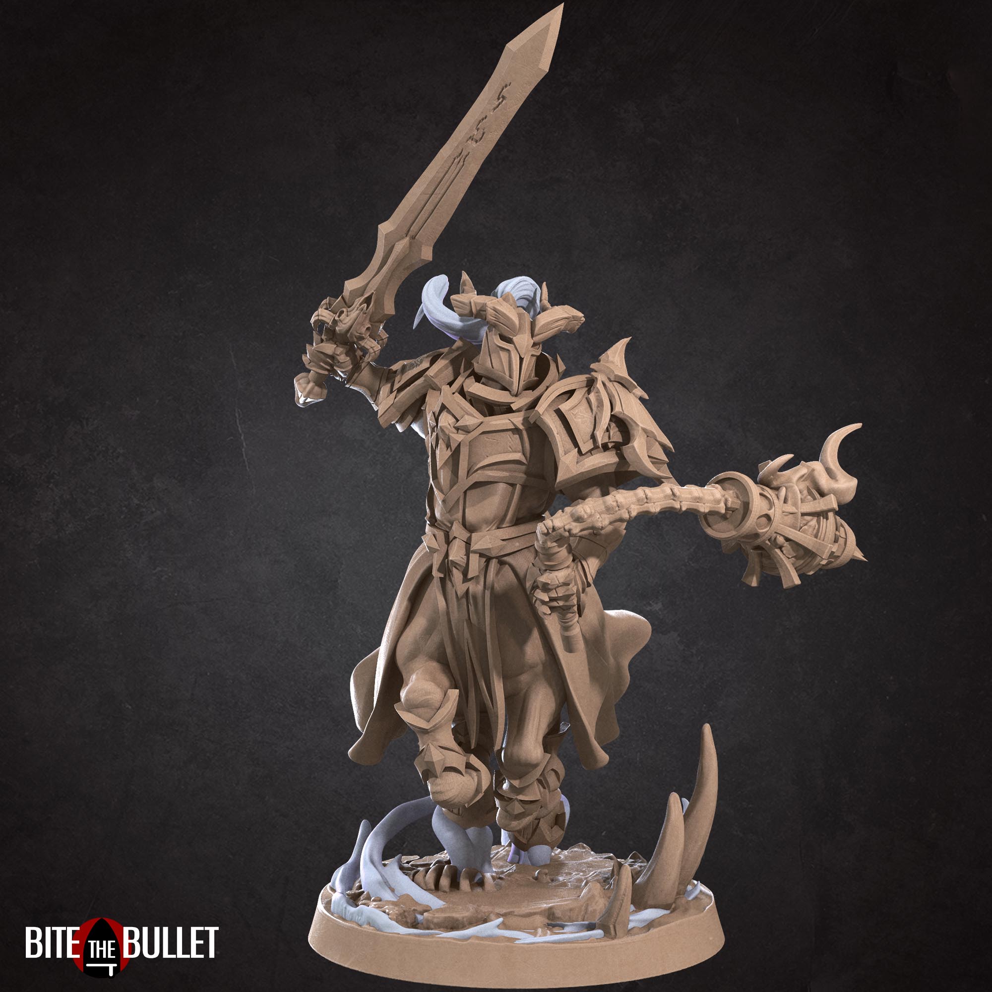 Knight w/ Sword & Mace | Centaurs | Fantasy Miniature | Bite the Bullet