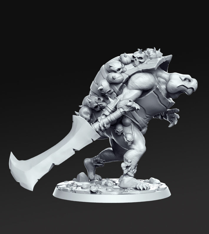 Tortle Berserker Kurgh | Monster Hunters | Fantasy Miniature | RN Estudio