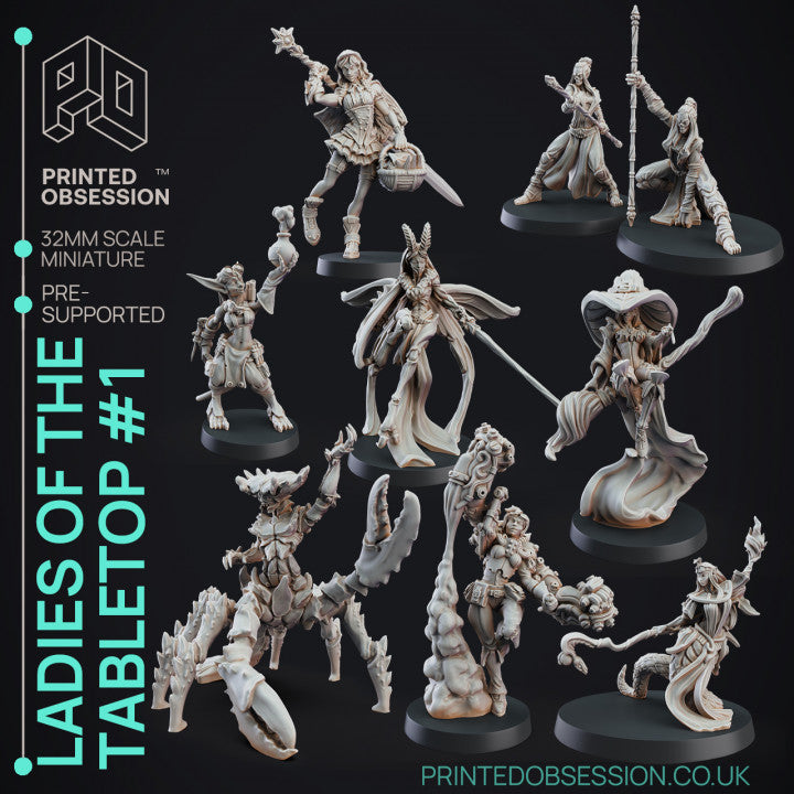 Ladies of the Tabletop Miniatures (Full Set) | Fantasy Miniature | Printed Obsession