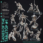 Ladies of the Tabletop Miniatures (Full Set) | Fantasy Miniature | Printed Obsession