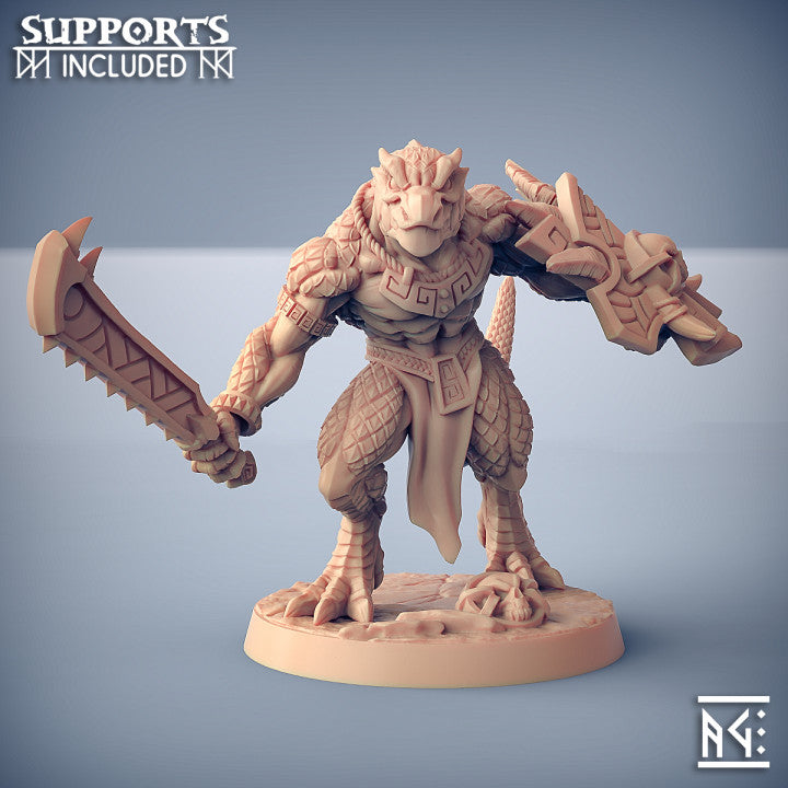 Lizard Men Miniatures | Goldmaw Lizards | Fantasy D&D Miniature | Artisan Guild