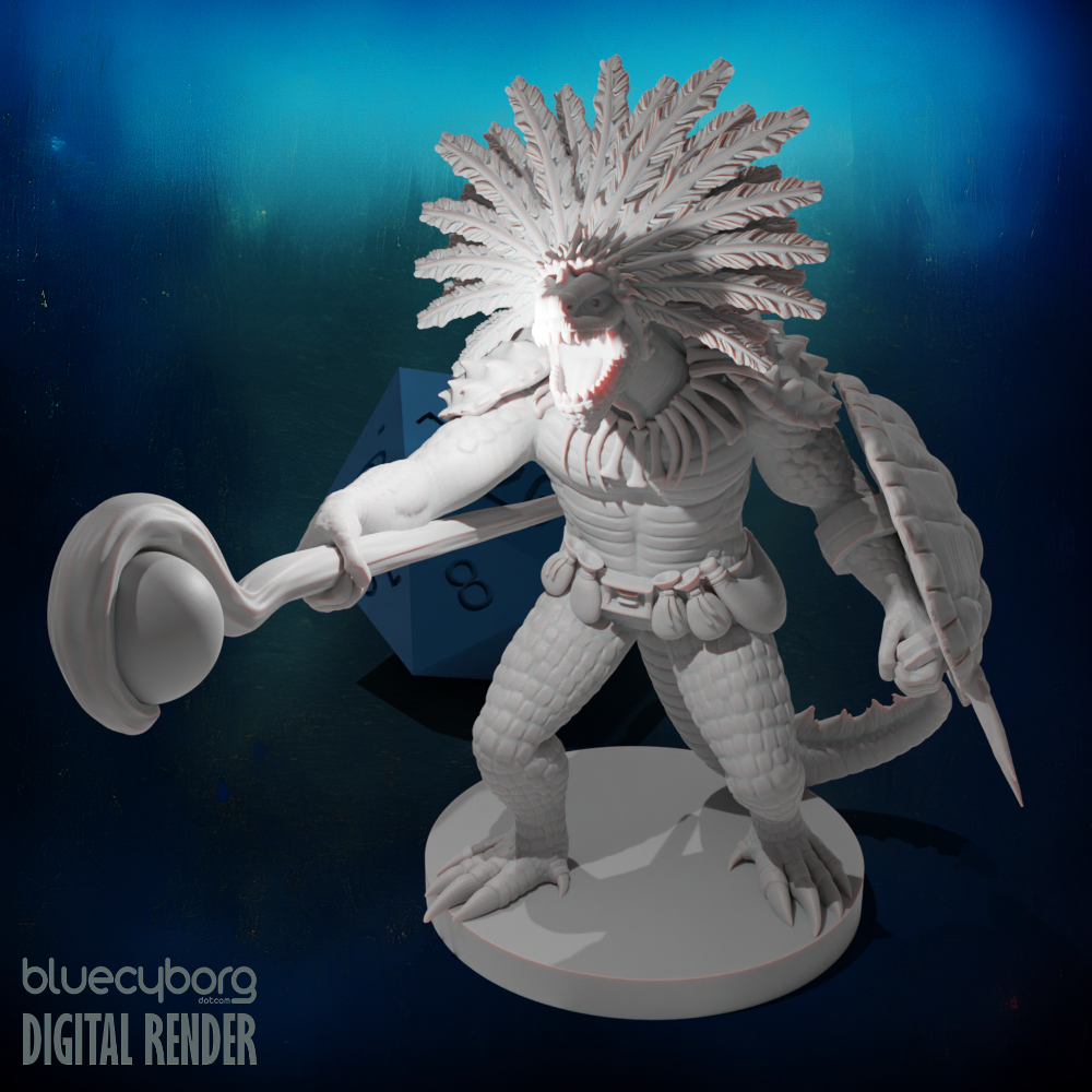 Lizardfolk Sorcerer 28mm Scale Miniature