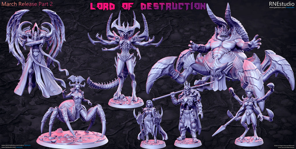Lord of Destruction Miniatures (Full Set) | Fantasy Miniature | RN Estudio