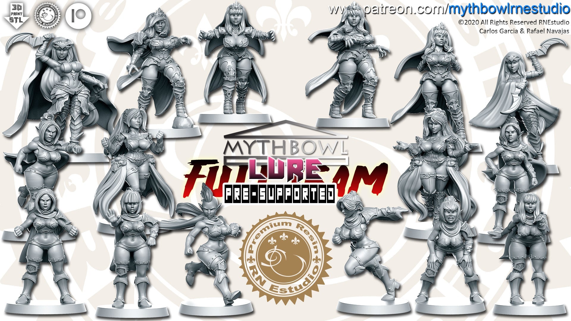 Lure Miniatures (Full Team) | Mythbowl | Fantasy Miniature | RN Estudio