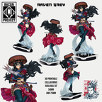 Female Ronin Raven Grey | Pin-Up Statue Fan Art Miniature Unpainted | Ronin Arts Workshop