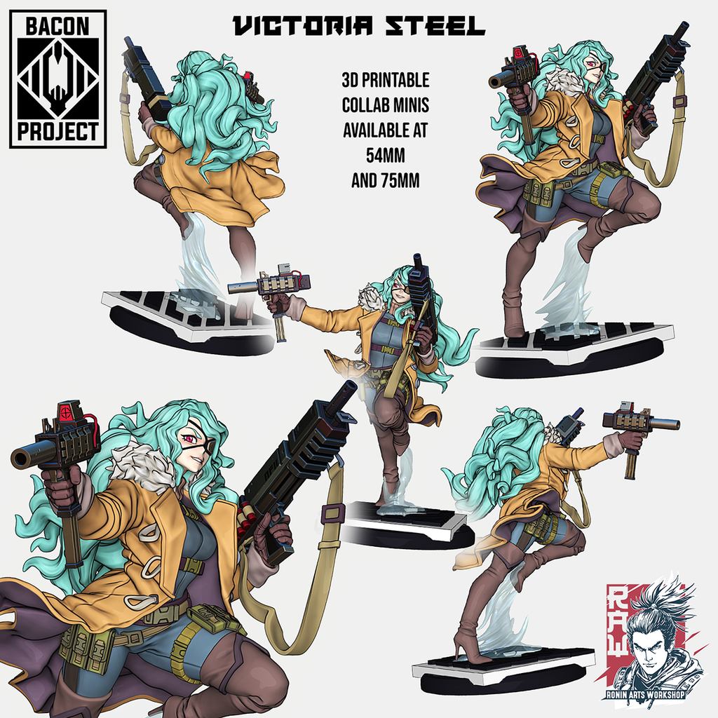 Female Spy Victoria Steel | Pin-Up Statue Fan Art Miniature Unpainted | Ronin Arts Workshop