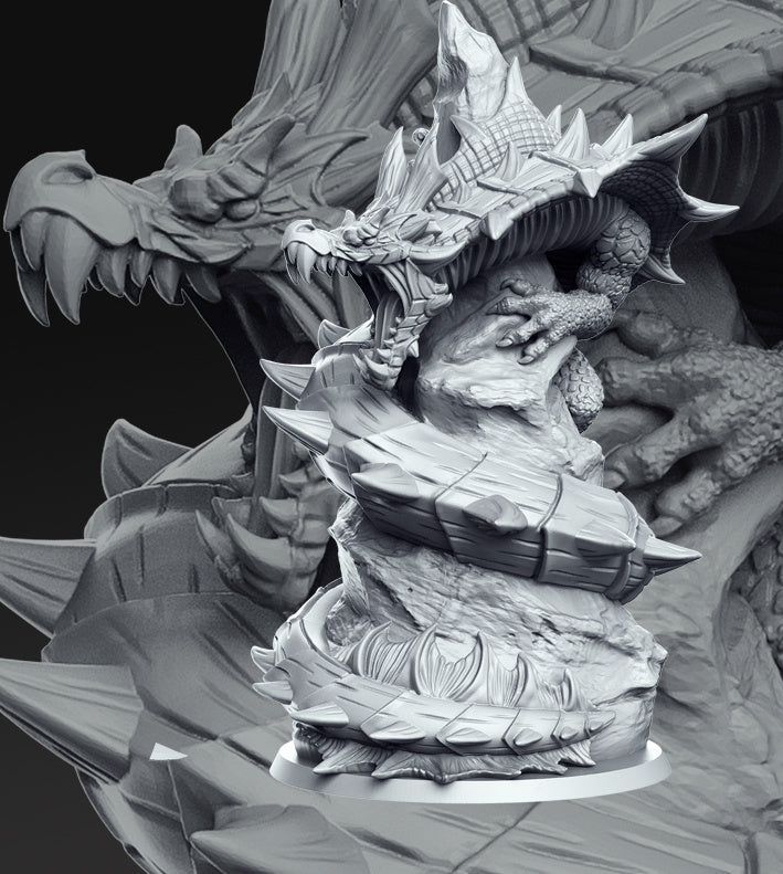 Madraxx Wyrm Dragon | Monster Hunters | Fantasy Miniature | RN Estudio